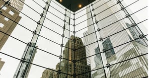 Reflection in glass facade